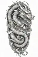 dragon wrap around arm tattoo design idea