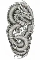 dragon wrap around arm tattoo design idea