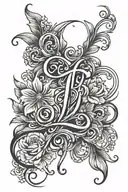 cursive L J K tattoo design idea