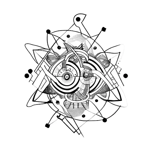 An abstract tattoo design inspired by the concept of infinity and electrical circuits tattoo design idea