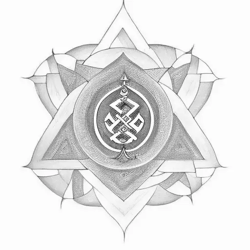 Indian Swastika, Om and the Trishula  tattoo design idea