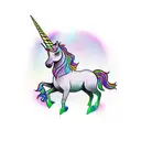 fancy unicorn tattoo design idea