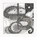 An abstract representation of coding languages intertwined with paintbrushes tattoo design idea