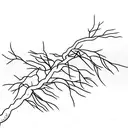 extremly simple willow tree with hanginv star from its branch tattoo design idea
