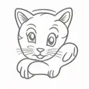 cute angel cat paw print 1-6-2024 tattoo design idea