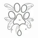 cute angel cat paw print 1-6-2024 tattoo design idea