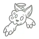 cute angel cat paw print 1-6-2024 tattoo design idea