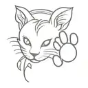 cute angel cat paw print 1-6-2024 tattoo design idea