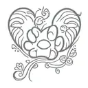 cute angel cat paw print 1-6-2024 tattoo design idea