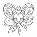 cute angel cat paw print 1-6-2024 tattoo design idea