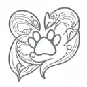 cute angel cat paw print 1-6-2024 tattoo design idea