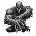 Noob saibot mortal kombat whit arm   tattoo design idea