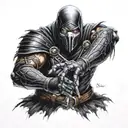 Noob saibot mortal kombat whit arm   tattoo design idea