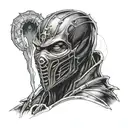 noob saibot dark mortal kombat  whit oz tattoo design idea