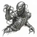 noob saibot dark mortal kombat  whit oz tattoo design idea