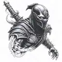 noob saibot dark mortal kombat  whit oz tattoo design idea