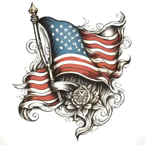 american flag forarm half sleeve tattoo design idea