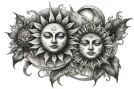 00:00 Sun and moon tattoo design idea