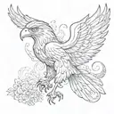 Iranian eagle tattoo design idea