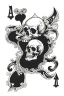 skull inside an ace of spades card with the words memento mori tattoo design idea