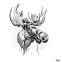 Moose Head  tattoo design idea
