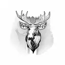 Moose Head  tattoo design idea