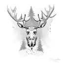 Moose Head  tattoo design idea