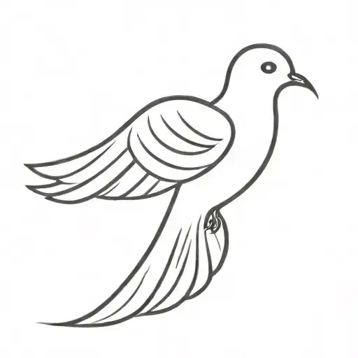 A minimalist design of a dove representing the Holy Spirit tattoo design idea