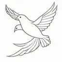 A minimalist design of a dove representing the Holy Spirit tattoo design idea