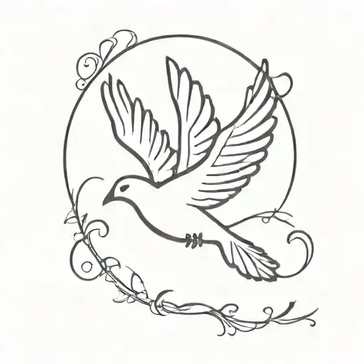 rune liberation dove breaking free tattoo design idea