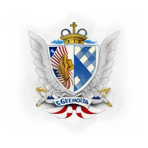 greece and usa flags in color that incorporates the warrior culture of both countries tattoo design idea