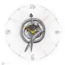 twisted clock, Alexander the great,Greek odyssey  tattoo design idea