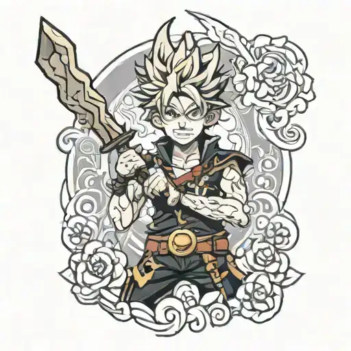 Asta Black clover tattoo design idea
