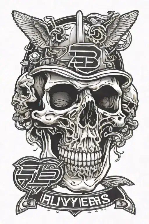 philadelphia flyers and a skull tattoo design idea