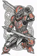 power ranger samurai red  tattoo design idea