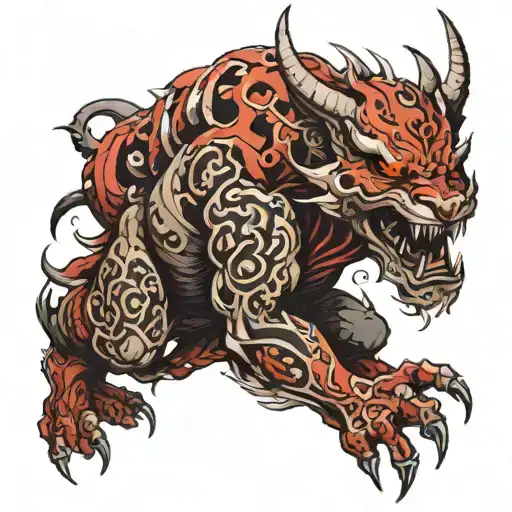 sumurai evil tattoo design idea