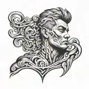 overthinking man tattoo design idea