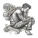 overthinking man tattoo design idea