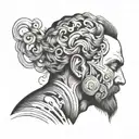 overthinking man tattoo design idea