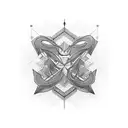 A geometric design incorporating elements of Amari culture tattoo design idea