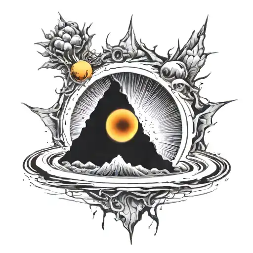 Black Hole event horizon tattoo design idea