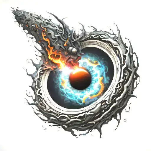 Black Hole event horizon tattoo design idea