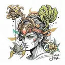 A sketch in the style of the anime Jojo. tattoo design idea