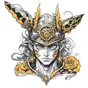 A sketch in the style of the anime Jojo. tattoo design idea