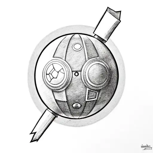 claptrap holding a pokeball tattoo design idea