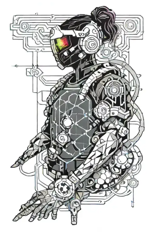 playstation characters with galaxy back ground tattoo design idea