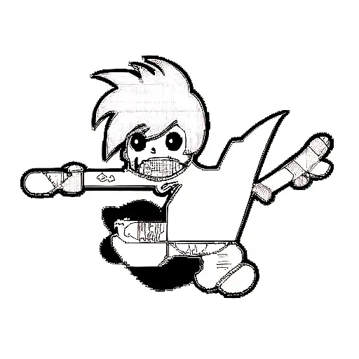 human chicken skating tattoo design idea