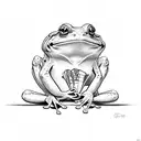 cartoon frog skating tattoo design idea