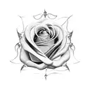 a metal rose tattoo design idea