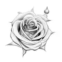 a metal rose tattoo design idea